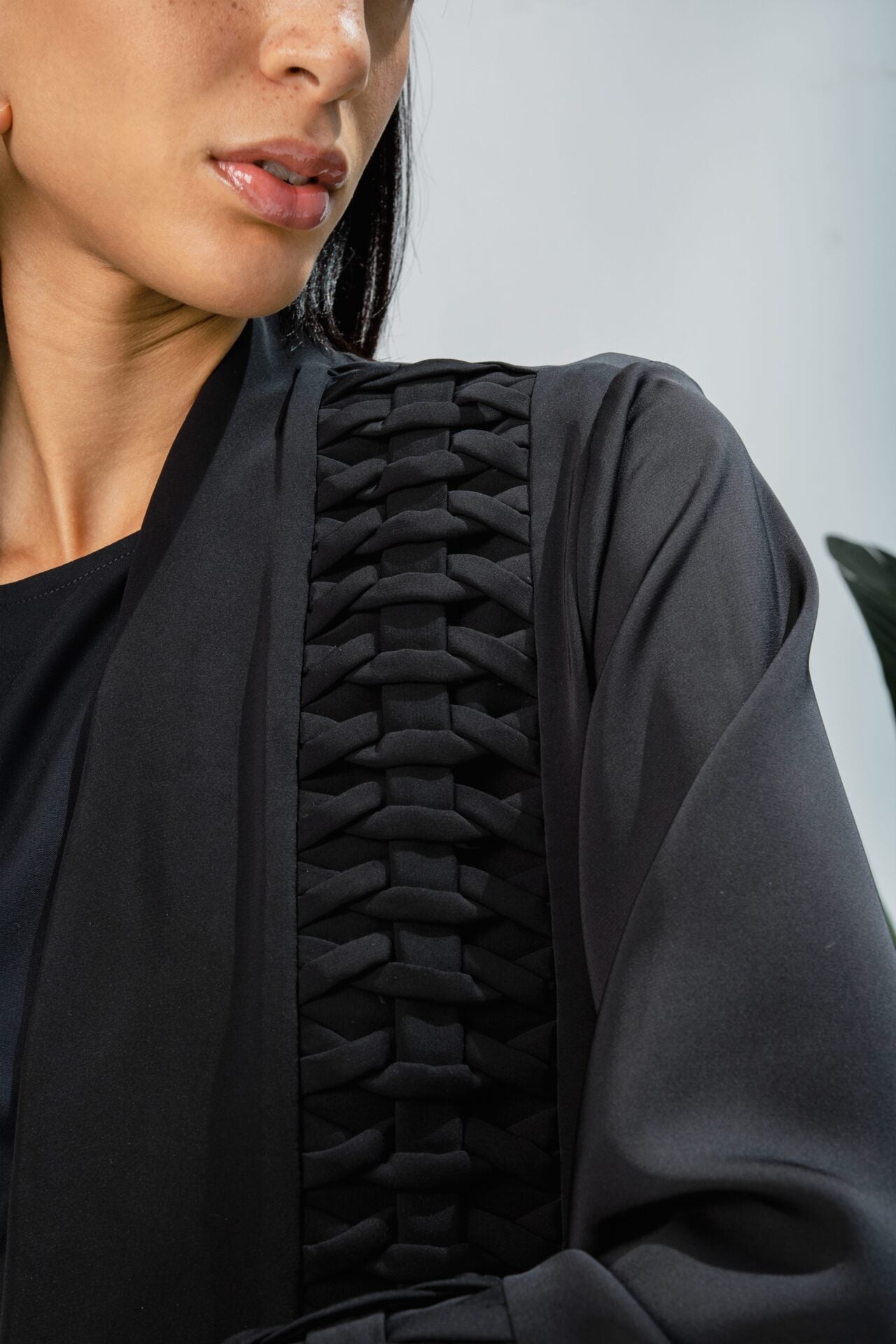 Black Crepe Braided Abaya4