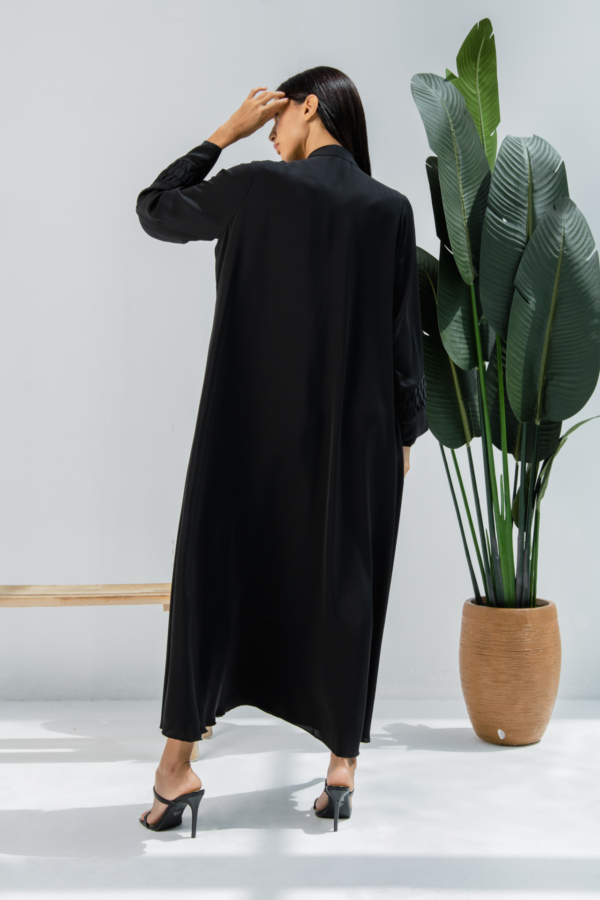 Black Crepe Braided Abaya2