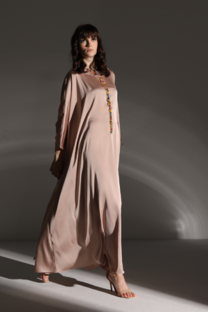 Silk Free Size Brown Kaftan