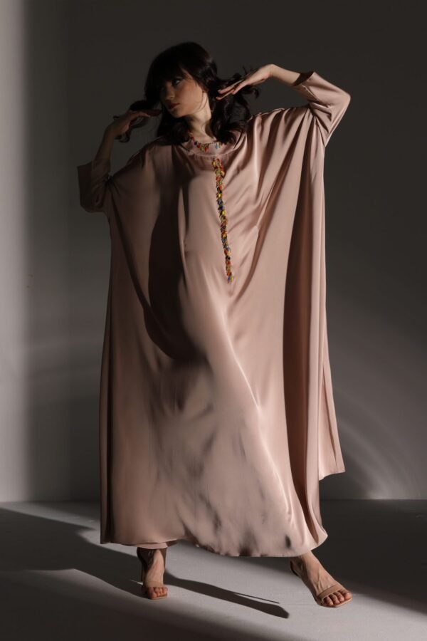 Silk Free Size Brown Kaftan2