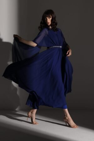 deep blue chiffon kaftan11