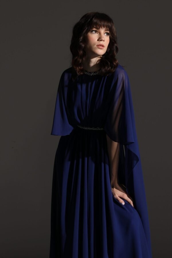 deep blue chiffon kaftan12